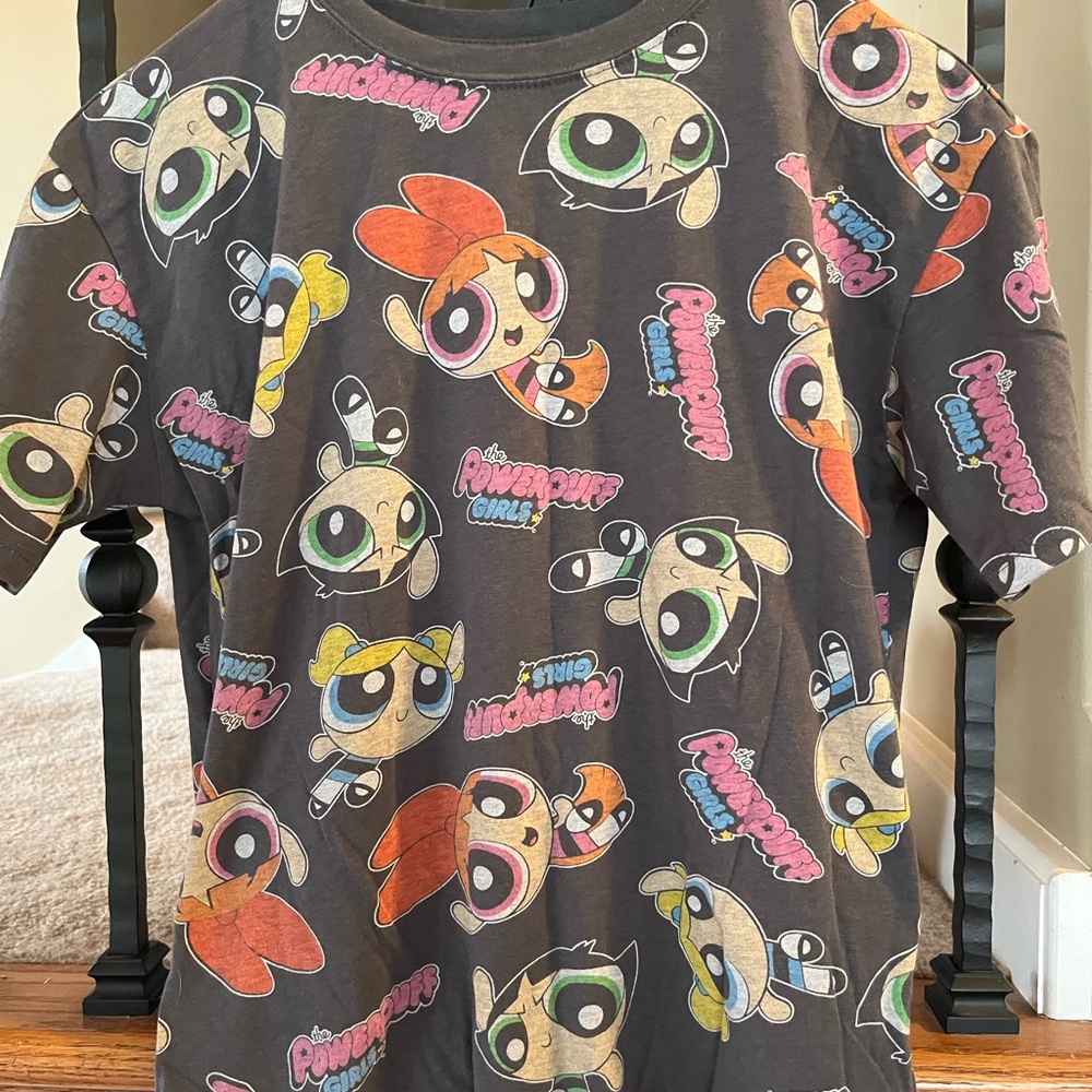 Cartoon Network Powerpuff Girls Tee - Black with Multicolor Characters